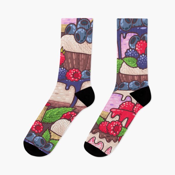 Item preview, Funny pattern with cake and fruits designed and sold by stylebytara.