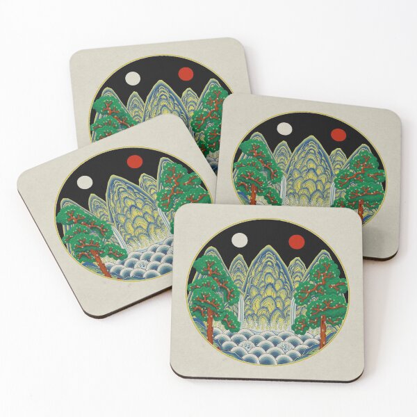 Item preview, Five peaks of the sun and moon: King’s painting Type B (Minhwa-Korean folk art) designed and sold by minsillust.