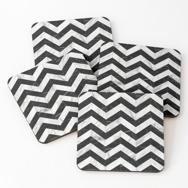 Item preview, Marble Chevron Pattern 2 - Black and White designed and sold by Zoltan Ratko.