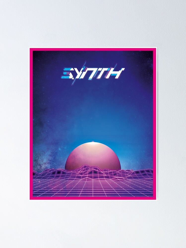 "Synth Retro Vaporwave Outrun Synthwave Music Fan" Poster by DerNerd