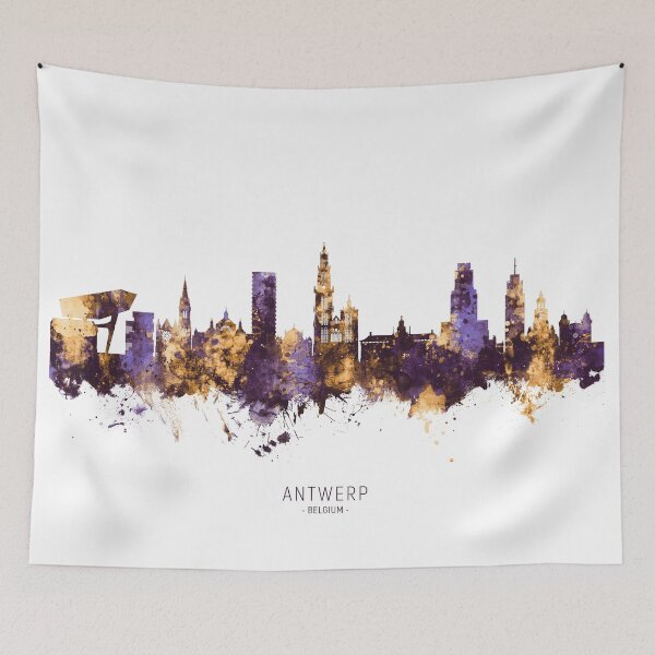 Item preview, Antwerp Belgium Skyline designed and sold by ArtPrints.