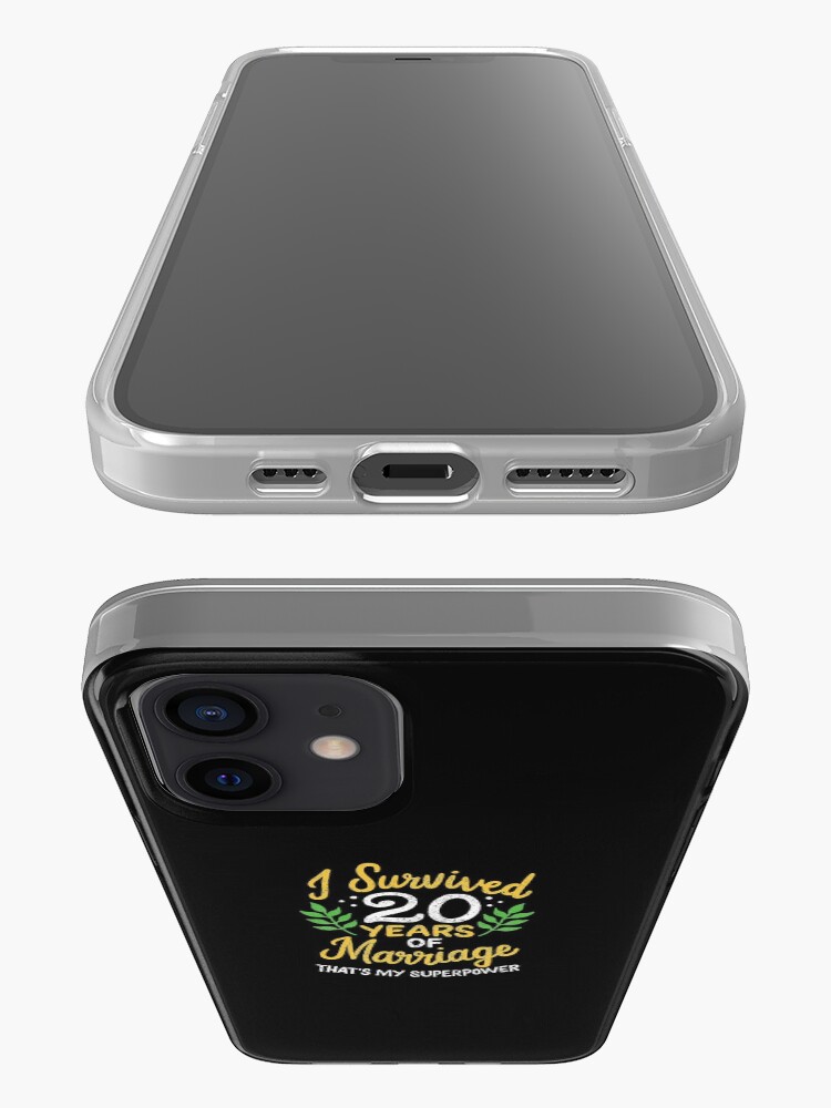 Alternate view of 20th Wedding Anniversary Survived 20 Years Of Marriage iPhone Case & Cover