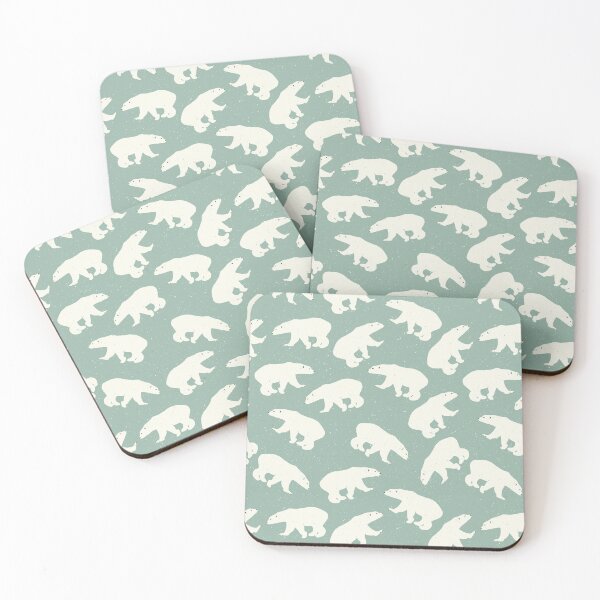 Item preview, Polar Bears Mint Green Pattern designed and sold by heyitsclara.