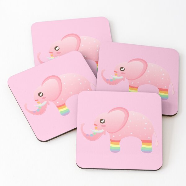 Item preview, Cute Pink Rainbow Sparkly Elephant designed and sold by twicetrader.