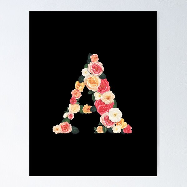 Item preview, The Letter A Floral designed and sold by Printedarts.