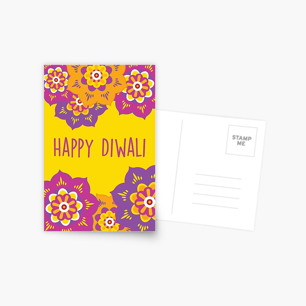 Happy Diwali Gift Tags – Purple and Golden Lamps in Watercolour – SM – Pack  of 50 - Chic a Choc