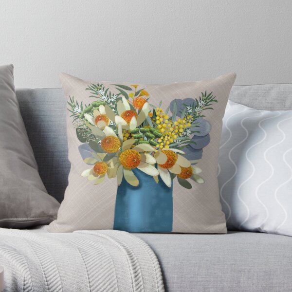 Native Aussie Garden Throw Pillow