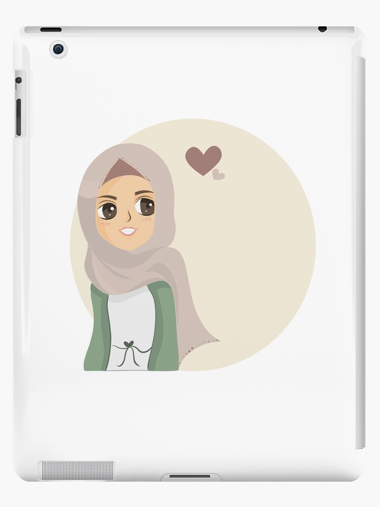 Beautiful Girl in Hijab Cartoon iPad Case & Skin for Sale by