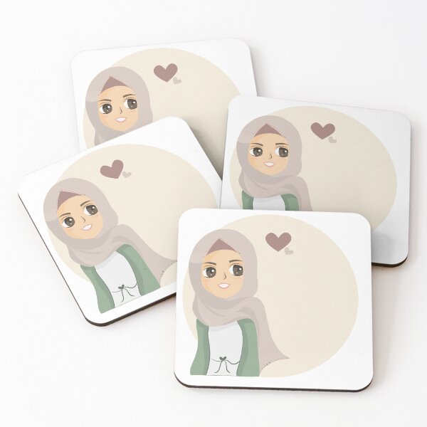 Item preview, Hijab girl with heart and cream background  designed and sold by shinoportogis.