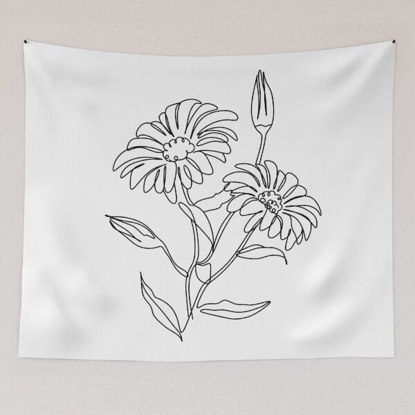 Item preview, Nature  Line drawing. Flower line illustration. Line art. One line. Botanical Sketch  Illustration.  designed and sold by OneLinePrint.