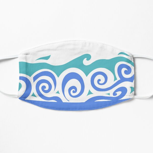Blue waves ocean Flat Mask