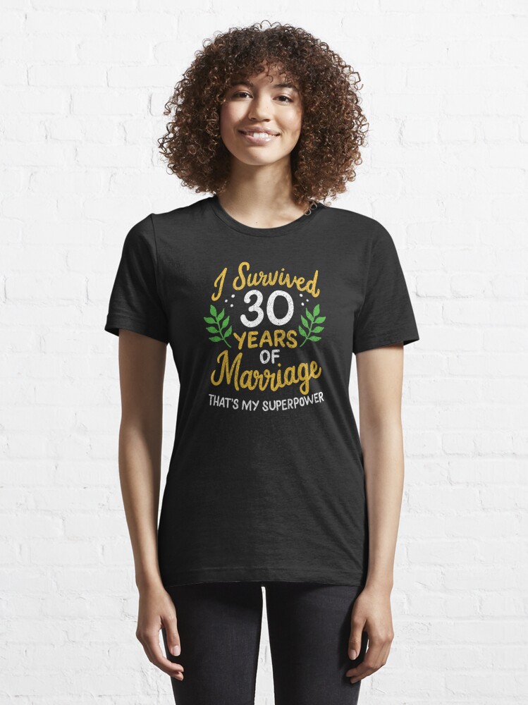 30 Years Of Marriage Superpower 30th Wedding Anniversary Shirt