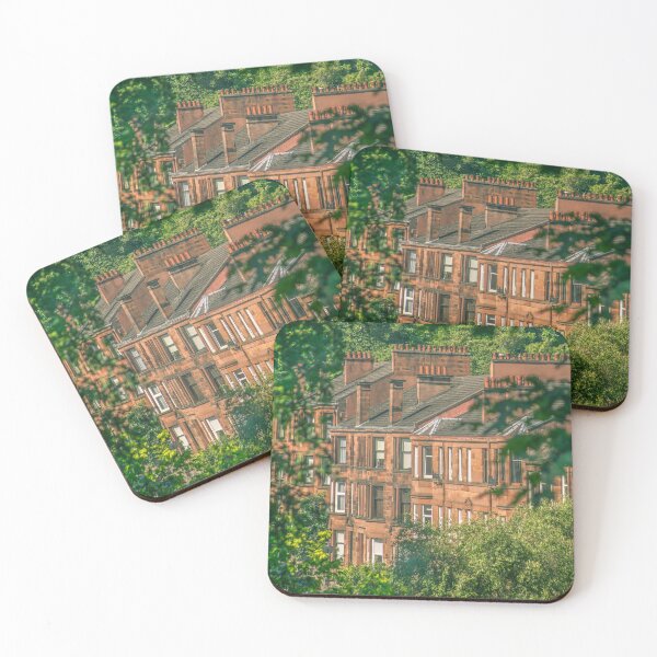 Item preview, A Leafy Street With Traditional Red Sandstone Tenement Flats in Glasgow Scotland designed and sold by marthadoom.