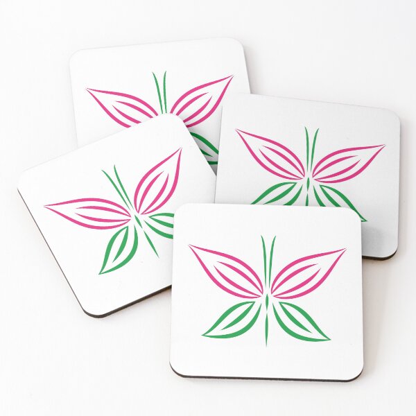 Artikelvorschau, Rosa grüne Schmetterlingsinsekten grafische ästhetische Butteflys Blumenart entworfen und verkauft von Tanja Dianova.
