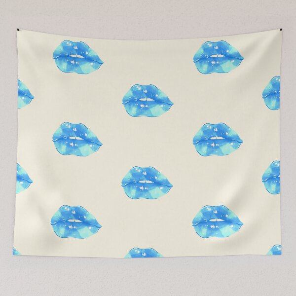 Item preview, Ocean Blue Cute Thick Lips Watercolor Painting designed and sold by javes93.