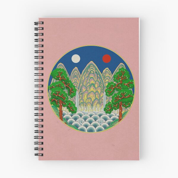 Item preview, Five peaks of the sun and moon in Spring: King’s painting Type A (Minhwa-Korean folk art) designed and sold by minsillust.