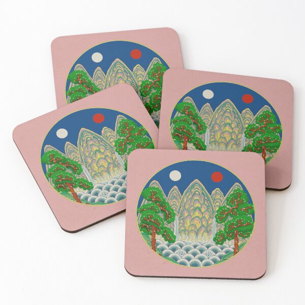 Item preview, Five peaks of the sun and moon in Spring: King’s painting Type A (Minhwa-Korean folk art) designed and sold by minsillust.
