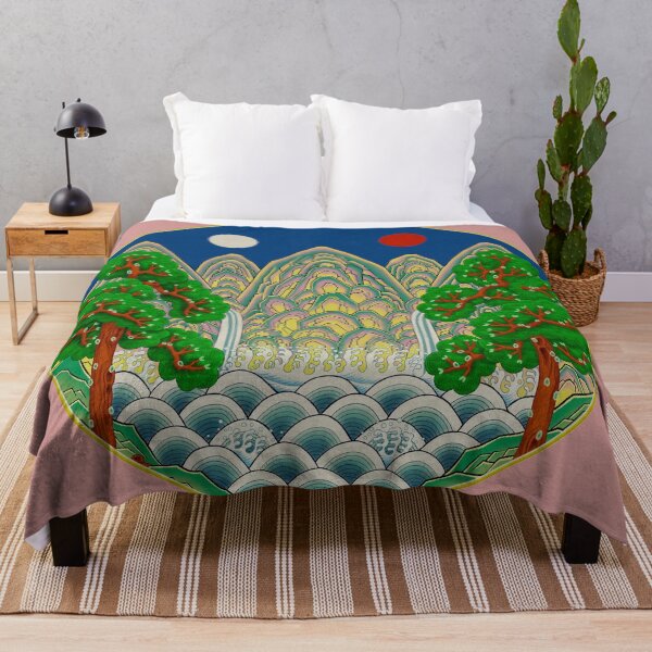 Item preview, Five peaks of the sun and moon in Spring: King’s painting Type A (Minhwa-Korean folk art) designed and sold by minsillust.