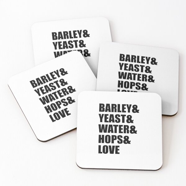 Item preview, Barley, Yeast, Water, Hops, Love - Black designed and sold by Craftaholic.