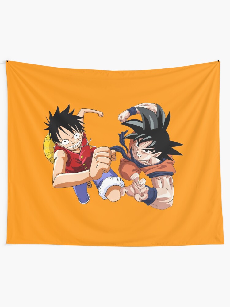 Goku Dragon Ball Z And Luffy One Piece Tapestry By Sly12 Redbubble