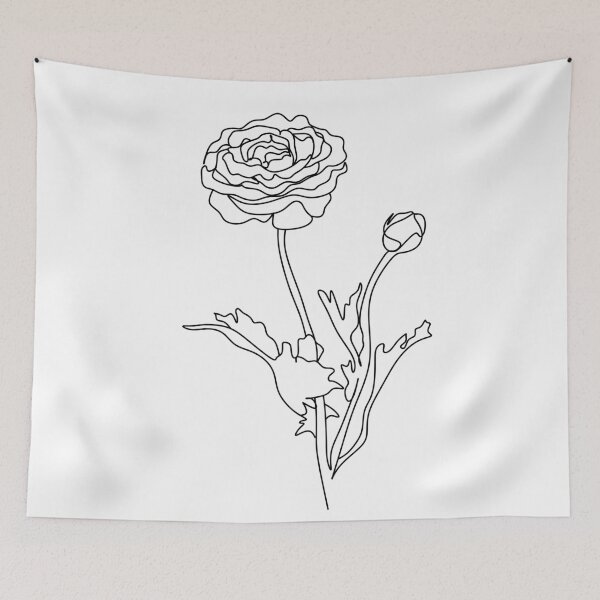 Item preview, Floral Nature  Line drawing. Flower line illustration. Line art. One line. Botanical Sketch  Illustration.  designed and sold by OneLinePrint.