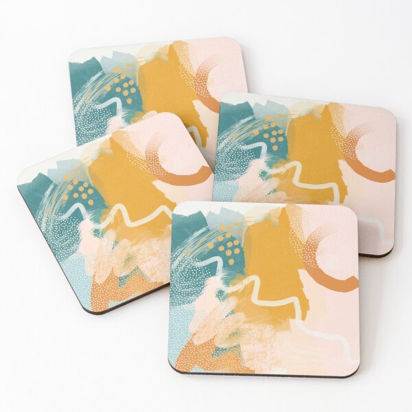 Item preview, Abstract- teal blue and yellow hue designed and sold by Urvashi Patel.