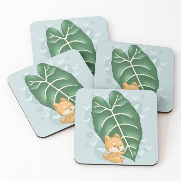 Item preview, Shiba Inu Hugging Alocasia Frydek Leaf designed and sold by Khotekmei.
