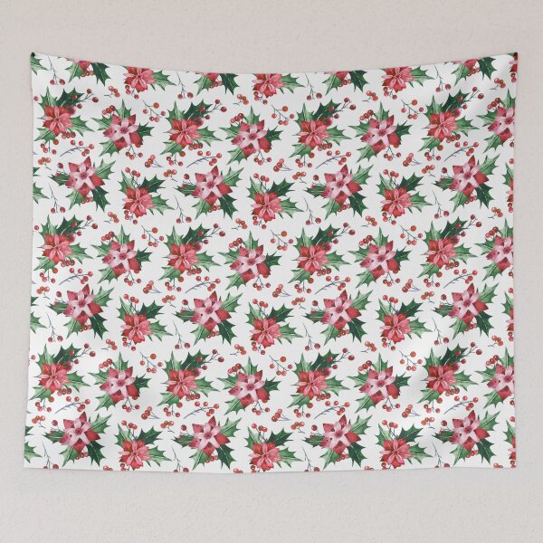 Item preview, Watercolor Christmas Holly Pattern designed and sold by olga koelsch.