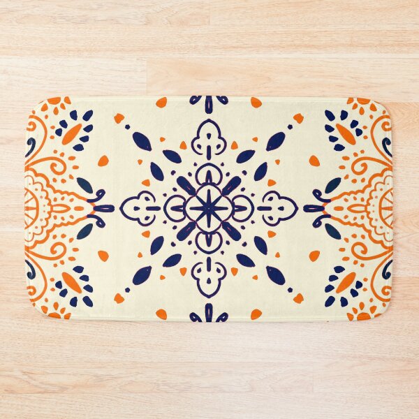 Item preview, Modern Mandala- Blue and orange  designed and sold by Urvashi Patel.