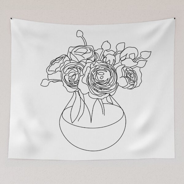 Item preview, Floral Line drawing. Flower line illustration. Line art. One line. Botanical Sketch Illustration. designed and sold by OneLinePrint.