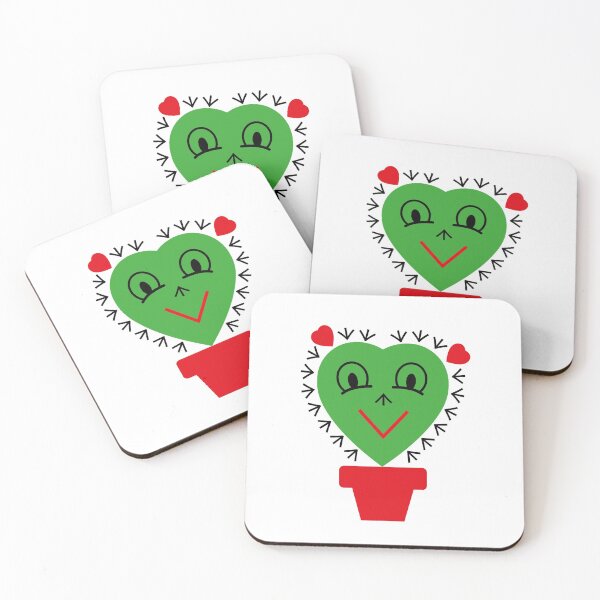 Item preview, Funny cute cactus with hearts Cactus love designed and sold by Tanja Dianova.
