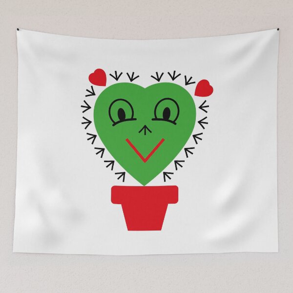 Item preview, Funny cute cactus with hearts Cactus love designed and sold by Tanja Dianova.