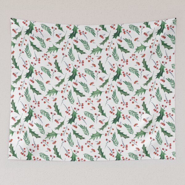 Item preview, Christmas watercolor holly berry designed and sold by olga koelsch.
