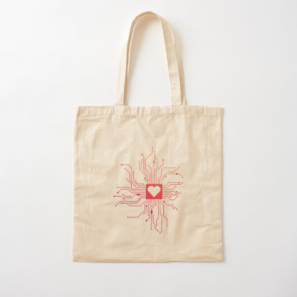 Digital heart Cotton Tote Bag