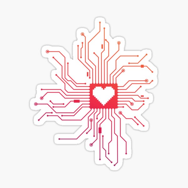Digital heart Sticker