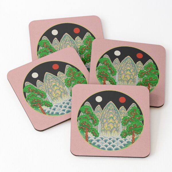 Item preview, Five peaks of the sun and moon in Spring: King’s painting Type B (Minhwa-Korean folk art) designed and sold by minsillust.
