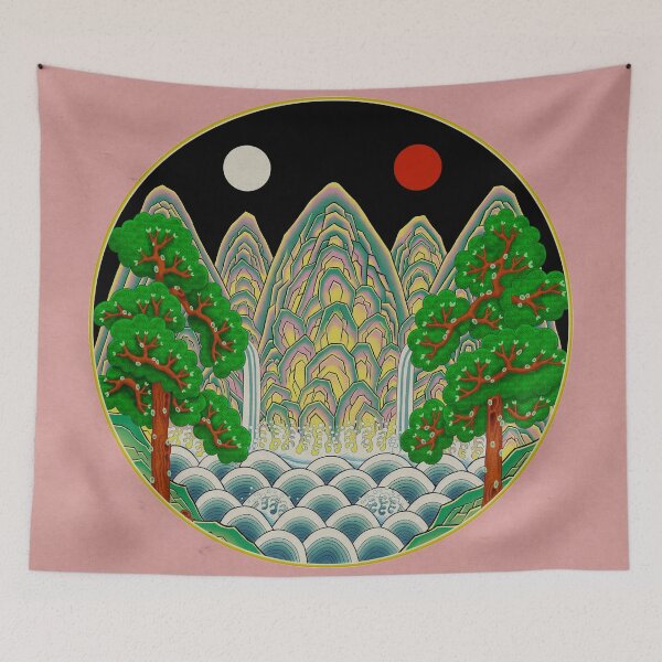 Item preview, Five peaks of the sun and moon in Spring: King’s painting Type B (Minhwa-Korean folk art) designed and sold by minsillust.