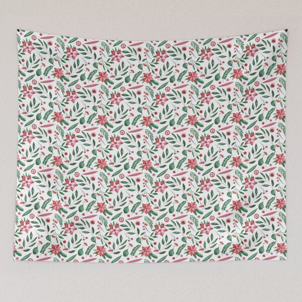 Item preview, Christmas watercolor cute poinsettia designed and sold by olga koelsch.