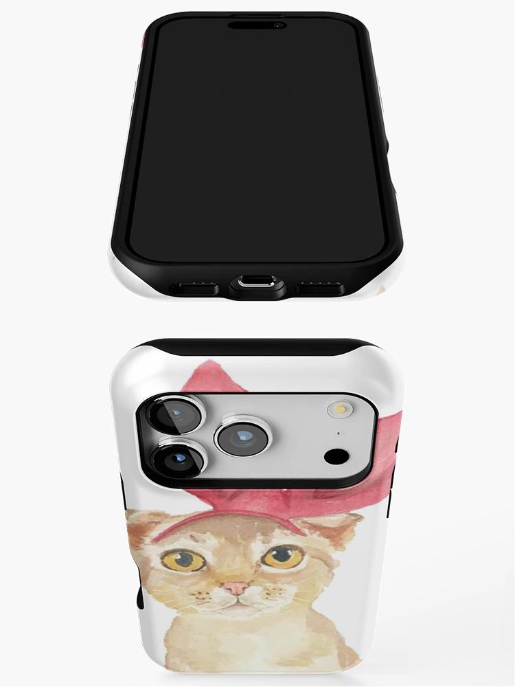 Thumbnail 3 of 4, iPhone Case, Cat Red Rabbit Ear Ribbon designed and sold by Cat2D.
