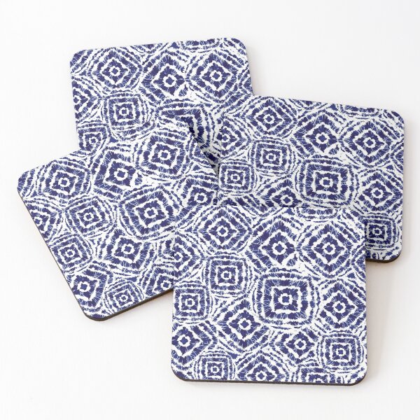 Item preview, Vector blue and white shibori diamond and squares overlap pattern  designed and sold by jamiesoondesign.