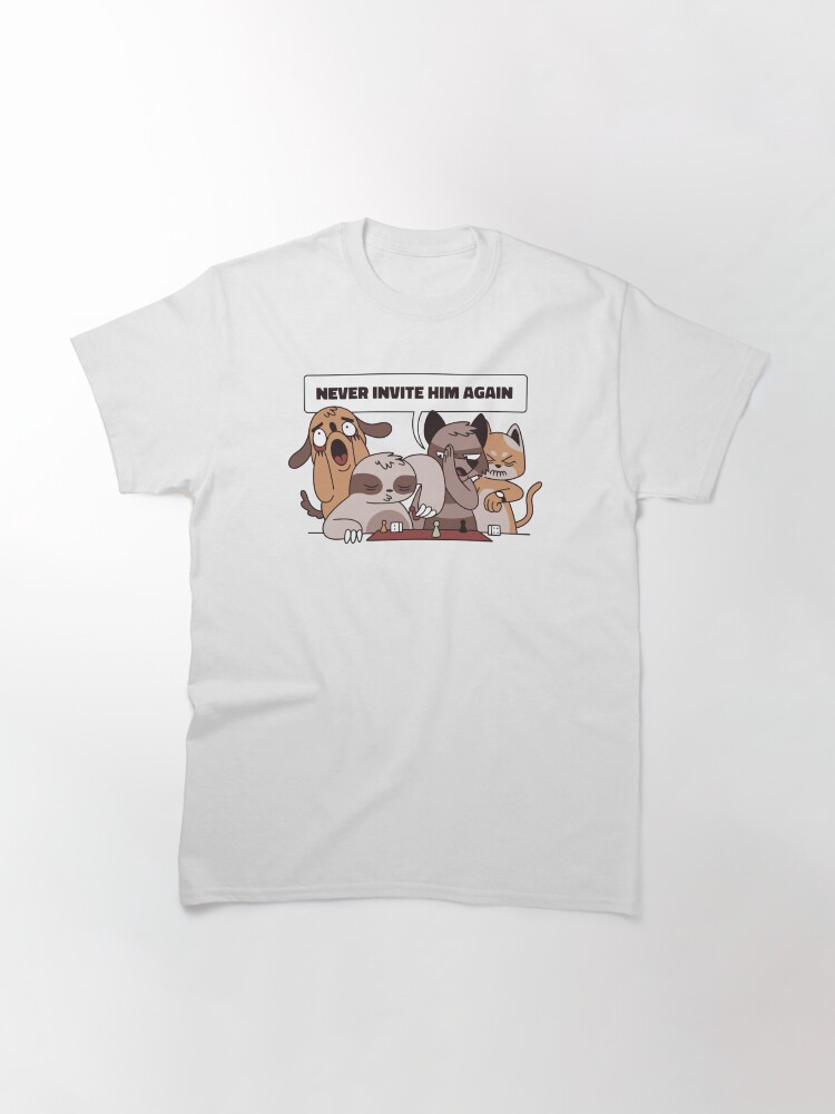 Alternate view of ANIMALS PLAYING WITH SLOTH CHESS Classic T-Shirt
