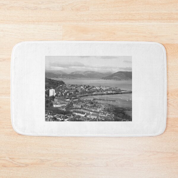 Item preview, Gourock Town Centre from Lyle Hill Greenock Inverclyde Scotland black and white  designed and sold by Scottish Photography .