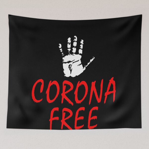 Item preview, Corona free hand sign saying Coronavirus designed and sold by MyREDBlack.