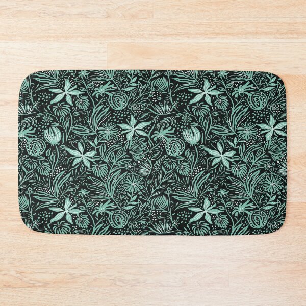 Item preview, Flowers and Leaves Pattern - Green and Black designed and sold by Hypnotix9.