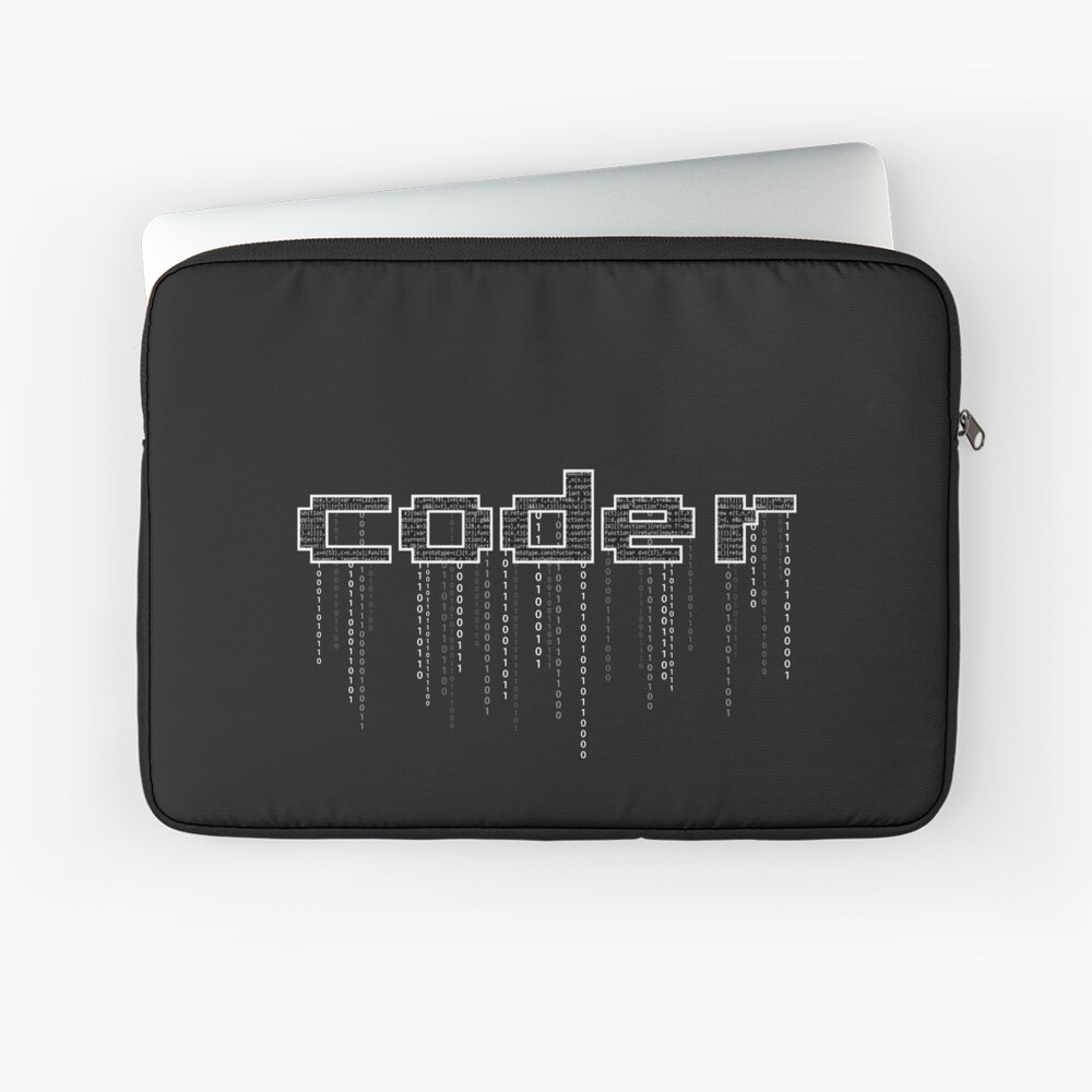 coder with binary numbers Laptop Sleeve