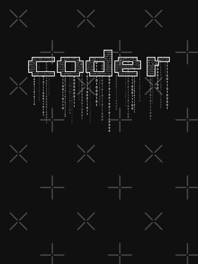 Thumbnail 7 of 7, Active T-Shirt, coder with binary numbers designed and sold by introvertpixel.