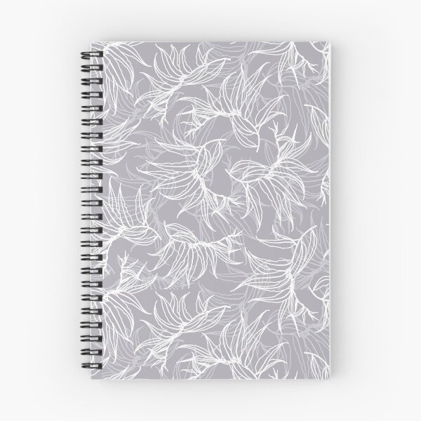 Item preview, Frosty leaves 4. Winter. White leaves line seamless pattern on gray blue. Wild herbs. Autumn leaf fall. Wild life designed and sold by Yulia Chepurova.