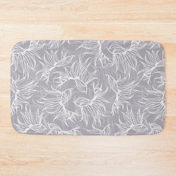 Item preview, Frosty leaves 4. Winter. White leaves line seamless pattern on gray blue. Wild herbs. Autumn leaf fall. Wild life designed and sold by Yulia Chepurova.