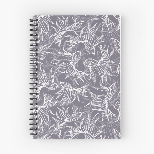 Item preview, Frosty leaves 5. Winter. White leaves line seamless pattern on lilac gray. Wild herbs. Autumn leaf fall. Wild life designed and sold by Yulia Chepurova.