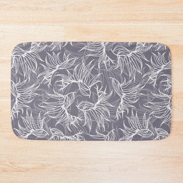 Item preview, Frosty leaves 5. Winter. White leaves line seamless pattern on lilac gray. Wild herbs. Autumn leaf fall. Wild life designed and sold by Yulia Chepurova.